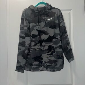 Nike Black Gray Camo Hooded Pullover